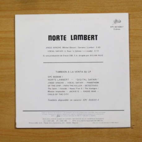 NORTE LAMBERT - JINGO APACHE - SINGLE