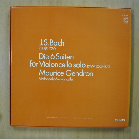 BACH - DIE 6 SUITEN FUR VIOLONCELLO SOLO - BOX 3 LP