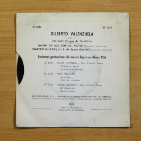 GILBERTO VALENZUELA - AMOR DE LOS DOS - SINGLE