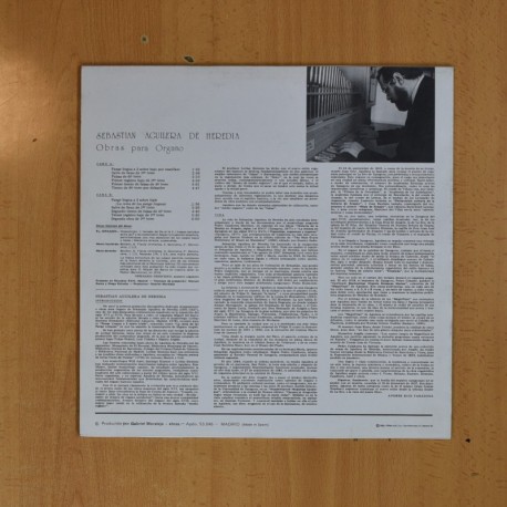SEBASTIAN AGUILERA DE HEREDIA - OBRAS PARA ORGANO - LP