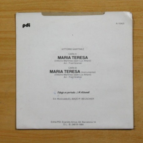 VITTORIO MARTINEZ - MARIA TERESA - SINGLE