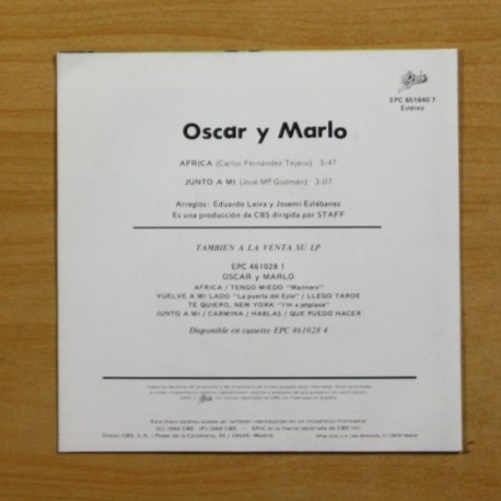 OSCAR Y MARLO - AFRICA - SINGLE