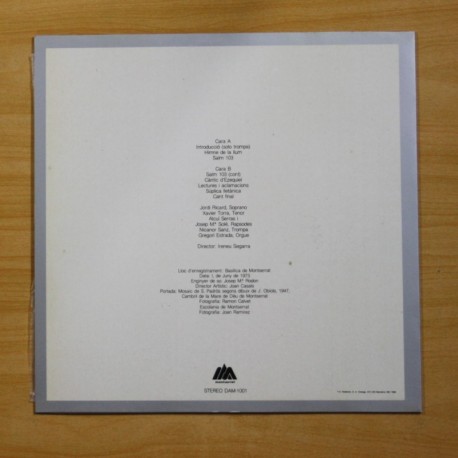 ESCOLANIA DE MONTSERRAT - VIC NEES VIGILIA DE LA PENTECOSTA - LP