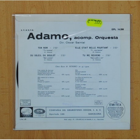 ADAMO - TON NOM + 3 - EP