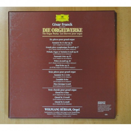 FRANCK - DIE ORGELWERKE - CONTIENE LIBRETO - BOX 3 LP