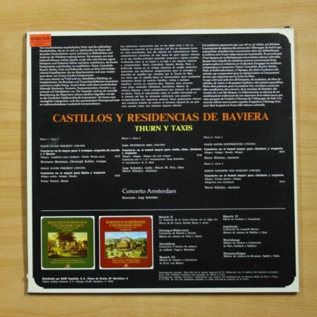 VARIOS - CASTILLOS Y RESIDENCIAS DE BAVIERA THURN UND TAXIS - GATEFOLD - 2 LP