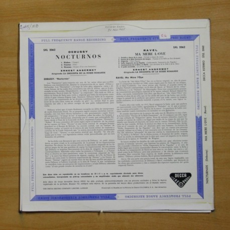 ANSERMET - L´ORCHESTRE DE LA SUISSE ROMANDE - LP