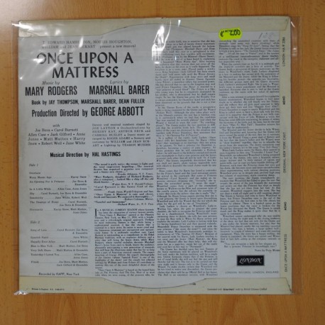 MARY RODGERS - ONCE UPON MATTRESS - BSO - LP