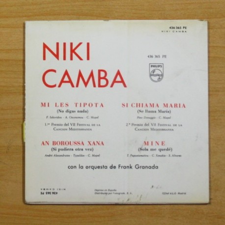 NIKI CAMBA - MI LES TIPOTA + 3 - EP