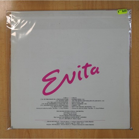THE SOUNDS INTERNATIONAL ORCHESTRA / RAMON BOALES - EVITA - BSO - LP