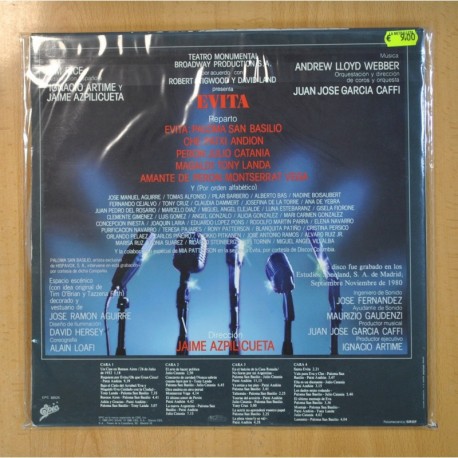 VARIOS - EVITA (VERSION ORIGINAL EN ESPAÑOL) - 2 LP