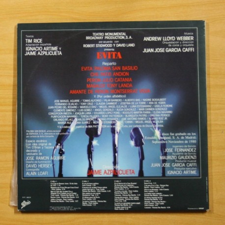 TIM RICE / ANDREW LLOYD WEBBER - EVITA - GATEFOLD - 2 LP