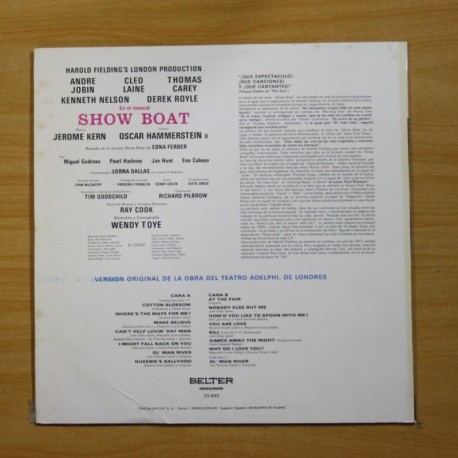 JEROME KERN / OSCAR HAMMERSTEIN / HAROLD FIELDING - SHOW BOAT - LP