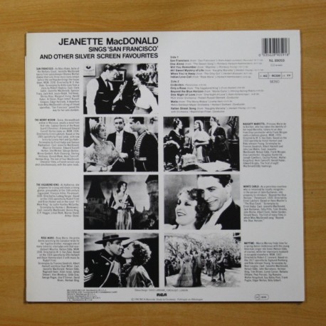 JEANETTE MACDONALD - SINGS SAN FRANCISCO AND OTHER SILVER SCREEN FAVOURITES - LP