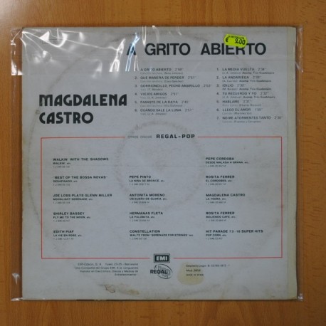 MAGDALENA CASTRO - A GRITO ABIERTO - LP
