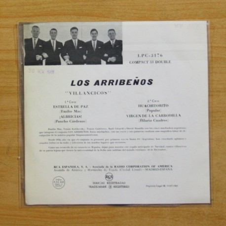 LOS ARRIBEÃOS - ESTRELLA DE PAZ + 3 - EP