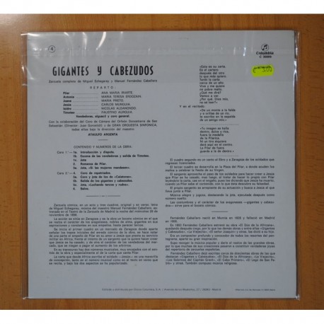 ATAULFO ARGENTA - GIGANTES Y CABEZUDOS - LP