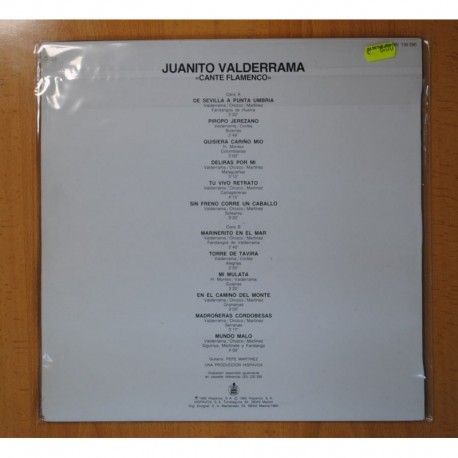 JUANITO VALDERRAMA - CANTE FLAMENCO - LP