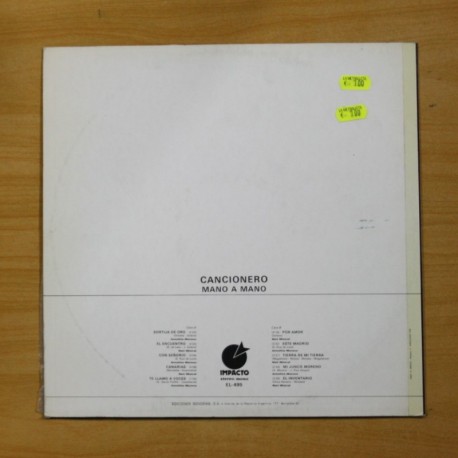 ANTOÑITA MORENO / NATI MISTRAL - CANCIONERO MANO A MANO - LP