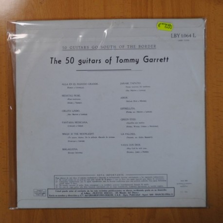 THE 50 GUITARS OF TOMMY GARRETT - 50 GUITARS GO SOUTH OF THE BORDER - LP