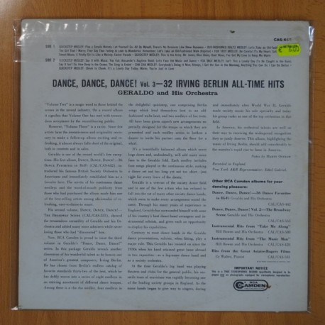 GERALDO AND HIS ORCHESTRA - DANCE, DANCE, DANCE VOL. 3. 32 IRVING BERLIN ALL-TIME HITS - LP