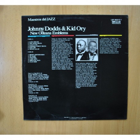 JOHNNY DODDS & KID ORY - NEW ORLEANS EMBLEMS - LP