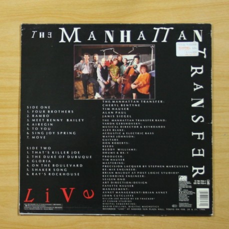 THE MANHATTAN TRANSFER - LIVE - LP