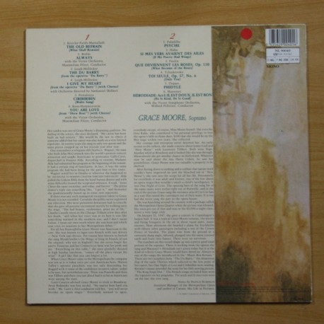 GRACE MOORE - THE ART OF - LP