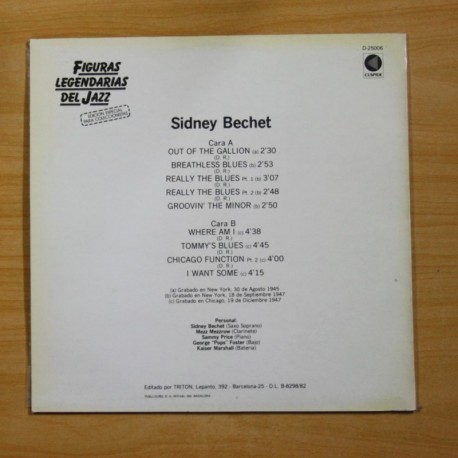SIDNEY BECHET - VOLUME 8 - LP