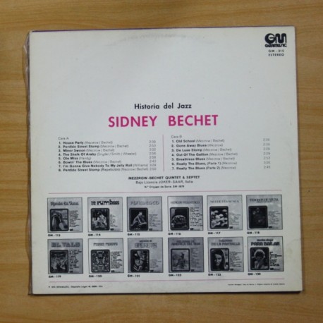 SIDNEY BECHET - HISTORIA DEL JAZZ - LP
