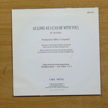 PATTI SCIALFA - AS LONG AS I CAN BE WITH YOU - SINGLE