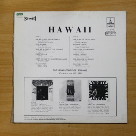 THE KNIGHTSBRIDGE STRINGS - HAWAII - LP