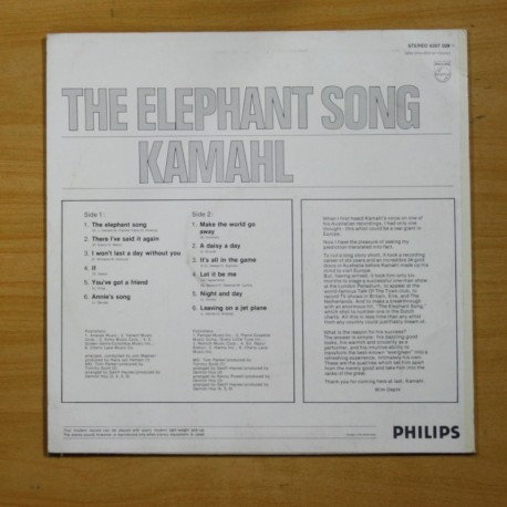 KAMAHL - THE ELEPHANT SONG - LP
