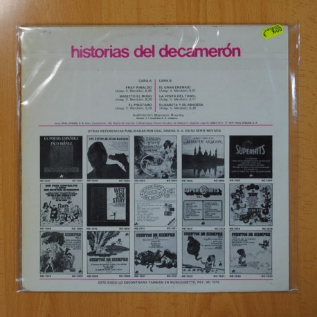 VARIOS - HISTORIAS DEL DECAMERON - LP