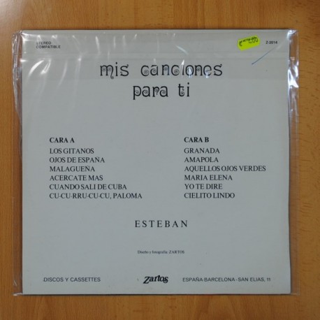ESTEBAN - MIS CANCIONES PARA TI - LP