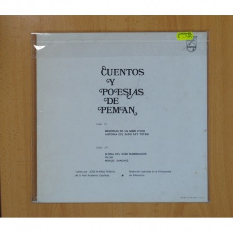PEMAN - CUENTOS Y POESIAS DE PEMAN - 10 PULGADAS