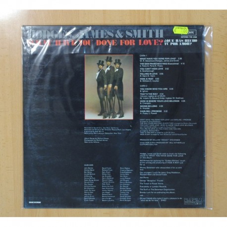 HODGES, JAMES & SMITH - WHAT HAVE YOU DONE FOR LOVE? - LP