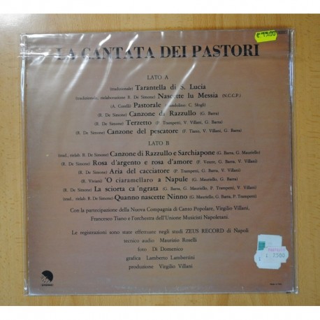 ROBERTO DE SIMONE - LA CANTATA DEI PASTORI - LP