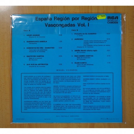VARIOS - REGION POR REGION VOL 1 VASCONGADAS - LP