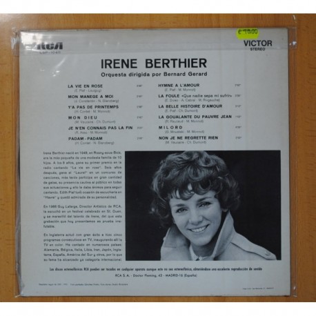 IRENE BERTHIER - IRENE BERTHIER - LP