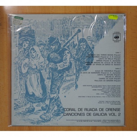 CORAL DE RUADA DE ORENSE - CANCIONES DE GALICIA VOL.2 - LP