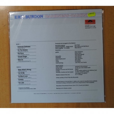 ERIC BURDON - DARKNESS DARKNESS - LP