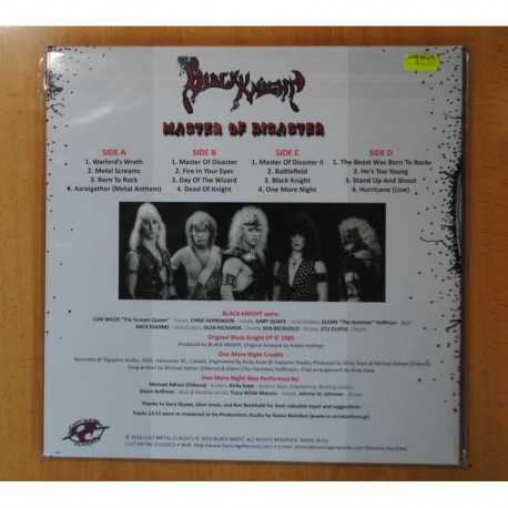 BLACK KNIGHT - MASTER OF DISASTER - INCLUYE POSTER - GATEFOLD - 2 LP