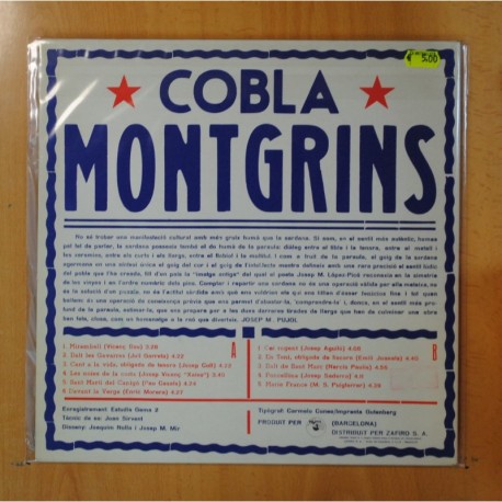 COBLA MONTGRINS - BALLADA DE SARDANES PER LA COBLA MONTGRINS - GATEFOLD - LP