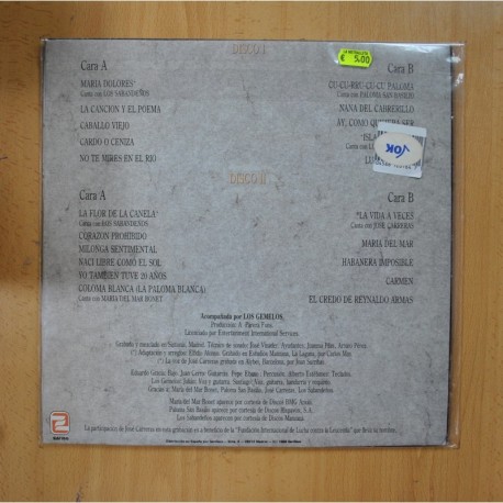 MARIA DOLORES PRADERA - MARIA DOLORES PRADERA - 2 LP