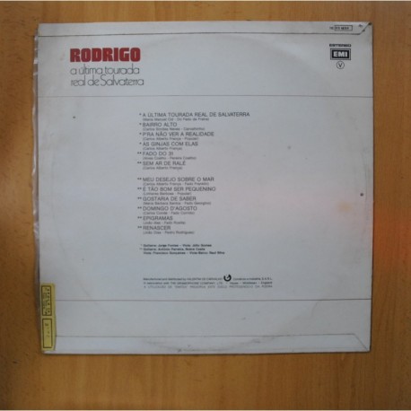RODRIGO - A ULTIMA TOURADA REAL DE SALVATERRA - LP