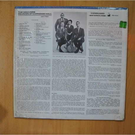 THE WEAVERS - REUNION AT CARGEGIE HALL PART 2 - LP