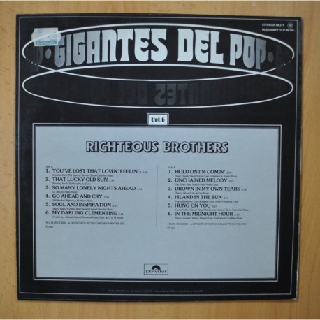 THE RIGHTEOUS BROTHERS - GIGANTES DEL POP VOL. 6 - LP