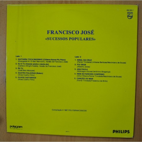 FRANCISCO JOSE - SUCESSOS POPULARES - LP