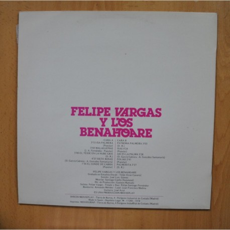 FELIPE VATGAS Y LOS BENAHOARE - FELIPE VARGAS Y LOS BENAHOARE - LP